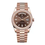 Rolex Day-Date 228345RBR Chocolate Dial Diamond Bezel Replica