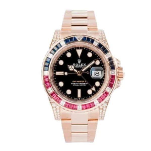 Rolex GMT-Master II 126755SARU Diamond Bezel Black Dial Replica