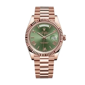 Rolex Day-Date Rose Gold Green Roman Dial Replica