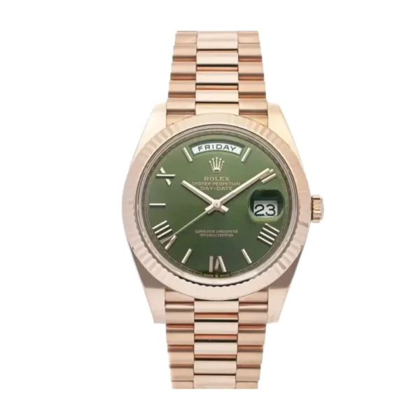 Rolex Day-Date Rose Gold President Green Roman Dial 228235 Replica
